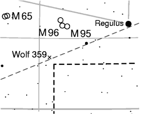 Constellation map Wolf 359 in Leo